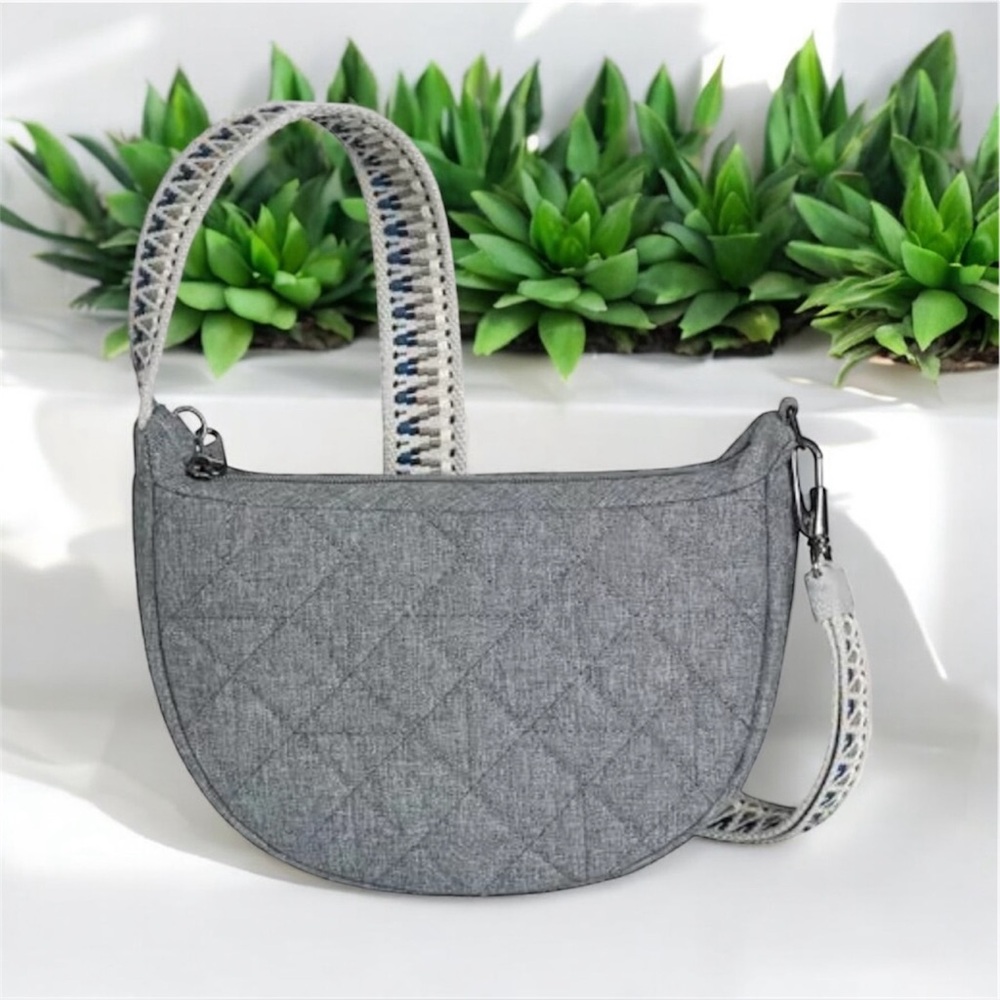 Travelon Anti-Theft Boho Crescent Crossbody Gray Heather